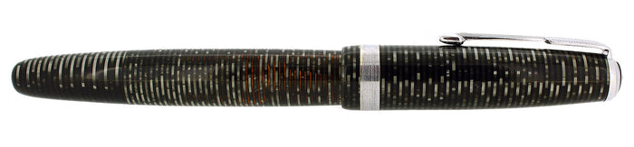 1945 PARKER SILVER PEARL VACUMATIC COIN STACK CAP MAJOR FOUNTAIN PEN RESTORED OFFERED BY ANTIQUE DIGGER
