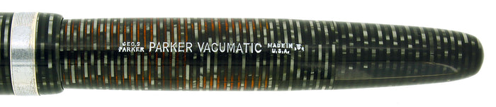 1945 PARKER SILVER PEARL VACUMATIC COIN STACK CAP MAJOR FOUNTAIN PEN RESTORED OFFERED BY ANTIQUE DIGGER