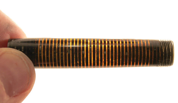 1945 PARKER SILVER PEARL VACUMATIC MAJOR FOUNTAIN PEN COIN STACKED JEWELERS BAND RESTORED OFFERED BY ANTIQUE DIGGER