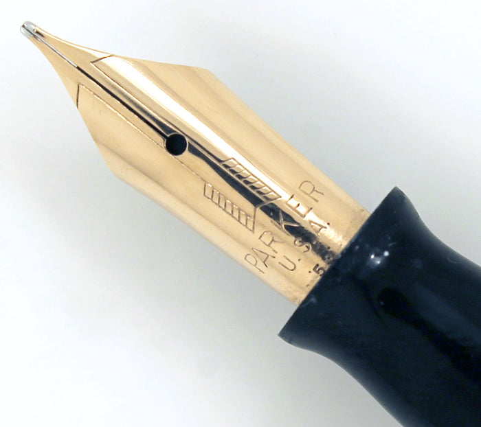1945 PARKER SILVER PEARL VACUMATIC MAJOR FOUNTAIN PEN COIN STACKED JEWELERS BAND RESTORED OFFERED BY ANTIQUE DIGGER