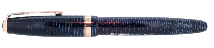 1945 PARKER VACUMATIC MAJOR AZURE BLUE PEARL FOUNTAIN PEN RESTORED OFFERED BY ANTIQUE DIGGER
