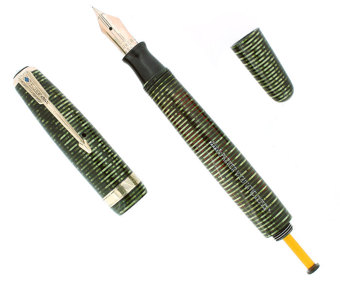 1945 PARKER VACUMATIC EMERALD PEARL MAJOR FOUNTAIN PEN RESTORED OFFERED BY ANTIQUE DIGGER