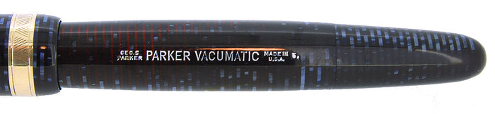 1945 PARKER VACUMATIC MAJOR AZURE BLUE PEARL FOUNTAIN PEN RESTORED OFFERED BY ANTIQUE DIGGER