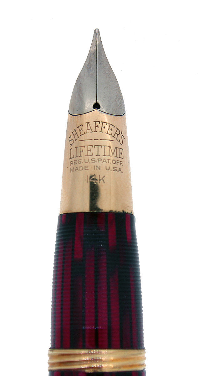 1945 SHEAFFER 1250 CARMINE LIFETIME BALANCE TRIUMPH NIB FOUNTAIN PEN VACUUM FILL RESTORED OFFERED BY ANTIQUE DIGGER