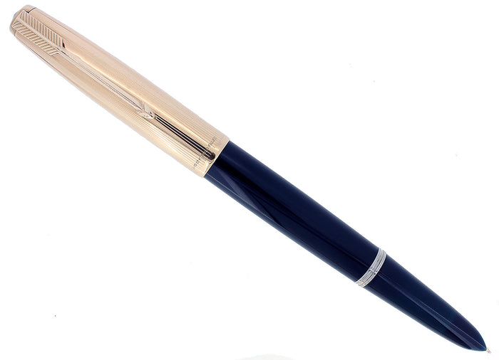 1946 PARKER 51 CEDAR BLUE VACUMATIC FOUNTAIN PEN RESTORED STUB NIB RESTORED OFFERED BY ANTIQUE DIGGER