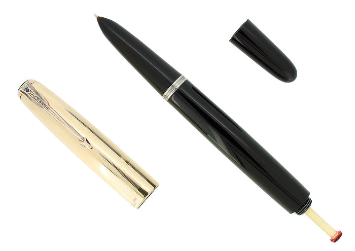 1946 PARKER 51 INDIA BLACK VACUMATIC NIB FOUNTAIN PEN RESTORED OFFERED BY ANTIQUE DIGGER