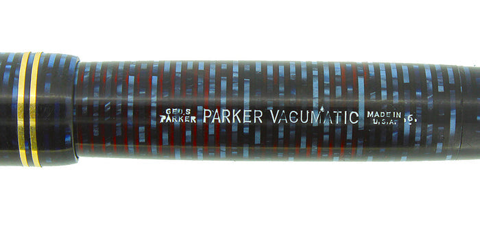 1946 PARKER AZURE BLUE PEARL VACUMATIC FOUNTAIN PEN MAJOR SIZE RESTORED OFFERED BY ANTIQUE DIGGER