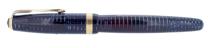 1946 PARKER AZURE PEARL VACUMATIC FOUNTAIN PEN MAJOR SIZE F-B FLEX NIB RESTORED OFFERED BY ANTIQUE DIGGER