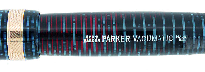 1946 PARKER AZURE PEARL VACUMATIC FOUNTAIN PEN MAJOR SIZE F-B FLEX NIB RESTORED OFFERED BY ANTIQUE DIGGER