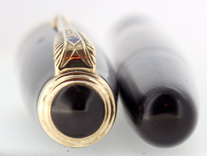 1946 PARKER AZURE PEARL VACUMATIC FOUNTAIN PEN MAJOR SIZE F-B FLEX NIB RESTORED OFFERED BY ANTIQUE DIGGER