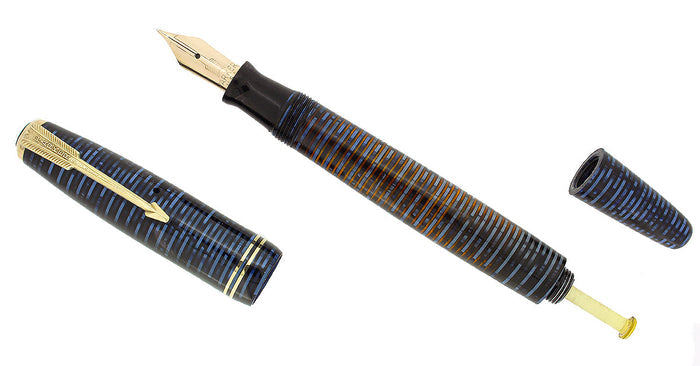 1946 PARKER AZURE PEARL VACUMATIC FOUNTAIN PEN RESTORED OFFERED BY ANTIQUE DIGGER