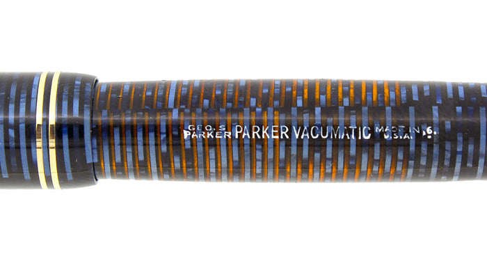 1946 PARKER AZURE PEARL VACUMATIC FOUNTAIN PEN RESTORED OFFERED BY ANTIQUE DIGGER