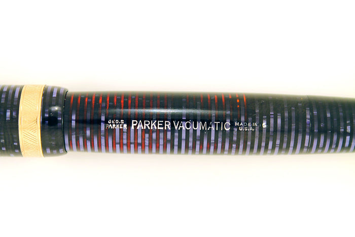 1946 PARKER AZURE PEARL VACUMATIC MAJOR FOUNTAIN PEN F to B FLEX NIB RESTORED