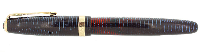1946 PARKER AZURE PEARL VACUMATIC MAJOR SINGLE JEWEL FOUNTAIN PEN RESTORED OFFERED BY ANTIQUE DIGGER