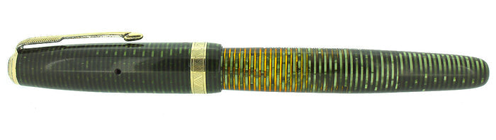 1946 PARKER EMERALD PEARL VACUMATIC MAJOR FOUNTAIN PEN XF-B FLEX NIB RESTORED OFFERED BY ANTIQUE DIGGER