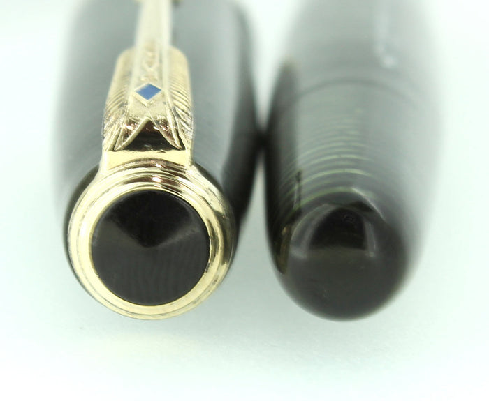 1946 PARKER EMERALD PEARL VACUMATIC MAJOR FOUNTAIN PEN XF-B FLEX NIB RESTORED OFFERED BY ANTIQUE DIGGER
