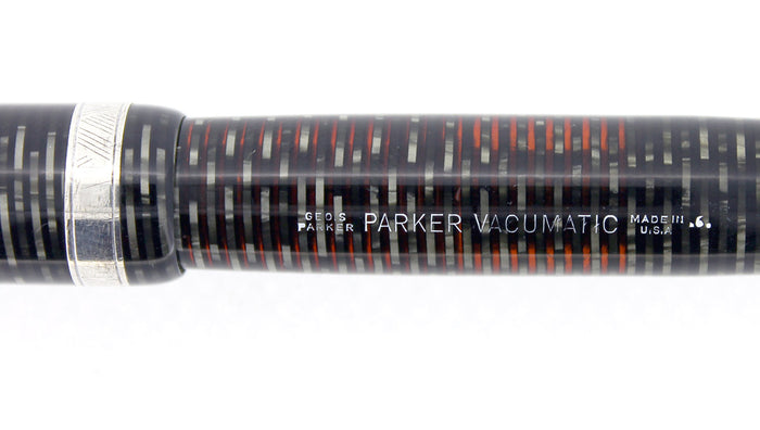 1946 PARKER SILVER PEARL VACUMATIC MAJOR SIZE FOUNTAIN PEN RESTORED OFFERED BY ANTIQUE DIGGER