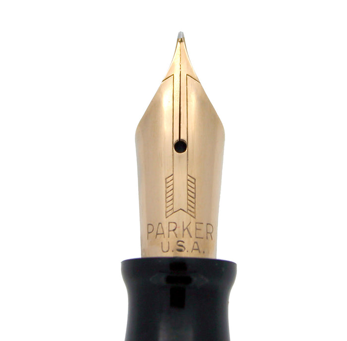 1946 PARKER SILVER PEARL VACUMATIC MAJOR SIZE FOUNTAIN PEN RESTORED OFFERED BY ANTIQUE DIGGER