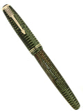 1946 PARKER VACUMATIC EMERALD PEARL FOUNTAIN F-BB 1.71MM FLEX NIB PEN RESTORED OFFERED BY ANTIQUE DIGGER