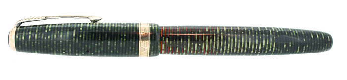 1946 PARKER VACUMATIC EMERALD PEARL SINGLE JEWEL FOUNTAIN PEN RESTORED EXCELLENT OFFERED BY ANTIQUE DIGGER