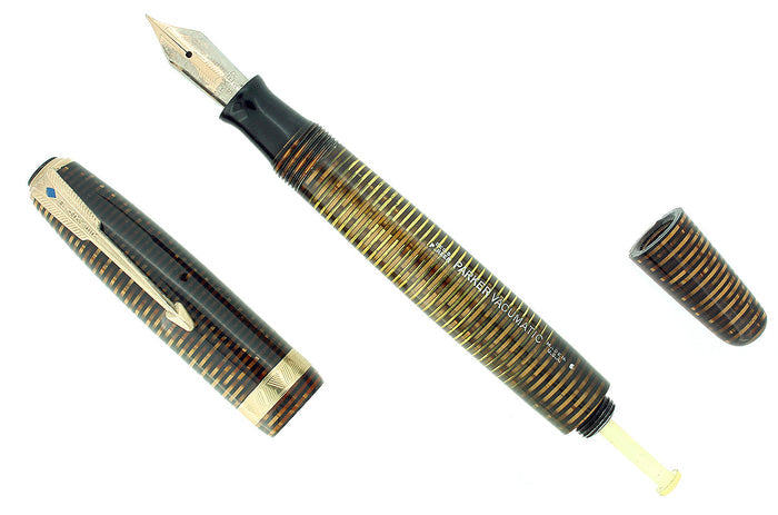 1946 PARKER VACUMATIC GOLDEN PEARL MAJOR FOUNTAIN PEN RESTORED NEAR MINT OFFERED BY ANTIQUE DIGGER