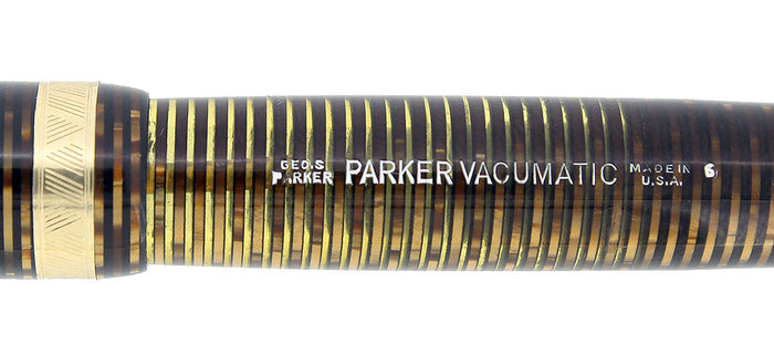 1946 PARKER VACUMATIC GOLDEN PEARL MAJOR FOUNTAIN PEN RESTORED NEAR MINT OFFERED BY ANTIQUE DIGGER