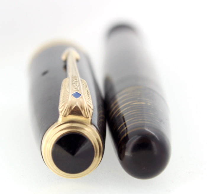 1946 PARKER VACUMATIC GOLDEN PEARL MAJOR FOUNTAIN PEN RESTORED NEAR MINT OFFERED BY ANTIQUE DIGGER