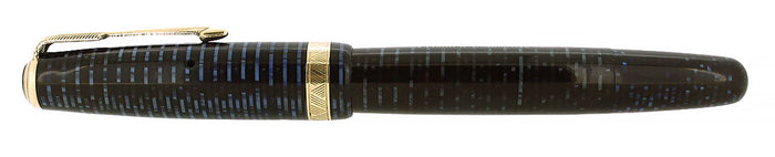 1946 PARKER VACUMATIC MAJOR AZURE BLUE PEARL FOUNTAIN PEN RESTORED OFFERED BY ANTIQUE DIGGER