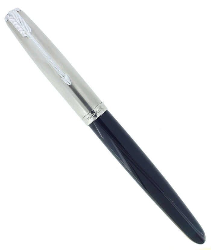 1947 PARKER 51 CEDAR BLUE VACUMATIC FINE NIB FOUNTAIN PEN RESTORED NEAR MINT OFFERED BY ANTIQUE DIGGER