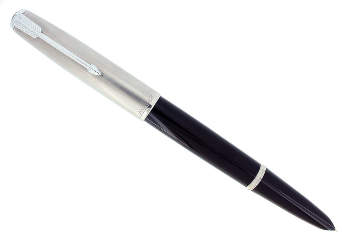 1947 PARKER 51 INDIA BLACK VACUMATIC SMOOTH FINE NIB FOUNTAIN PEN RESTORED OFFERED BY ANTIQUE DIGGER