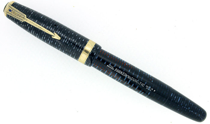 1947 PARKER AZURE PEARL VACUMATIC MAJOR SINGLE JEWEL FOUNTAIN PEN RESTORED OFFERED BY ANTIQUE DIGGER
