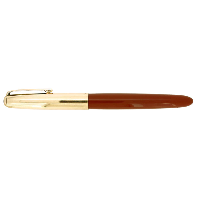 1947 PARKER VS "VACUMATIC SUCCESSOR" RUST W/GOLD CAP FOUNTAIN PEN RESTORED
