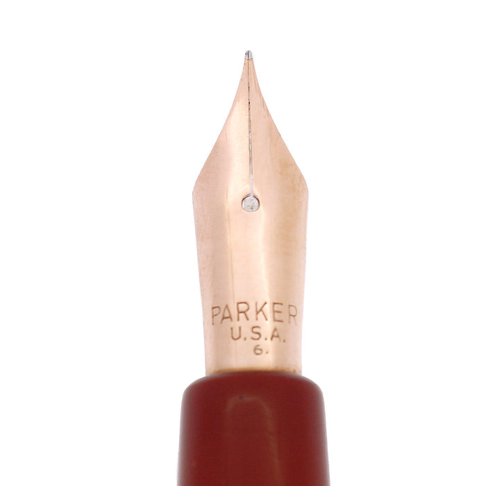 1947 PARKER VS "VACUMATIC SUCCESSOR" RUST W/GOLD CAP FOUNTAIN PEN RESTORED