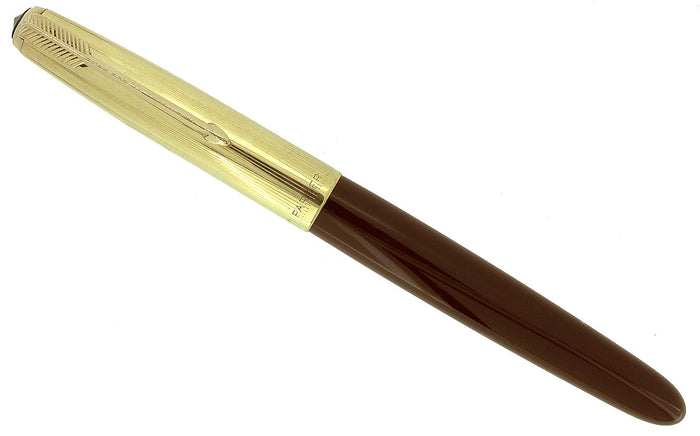 1948 PARKER 51 BURGUNDY AEROMETRIC FOUNTAIN PEN FINE/MEDIUM NIB RESTORED OFFERED BY ANTIQUE DIGGER