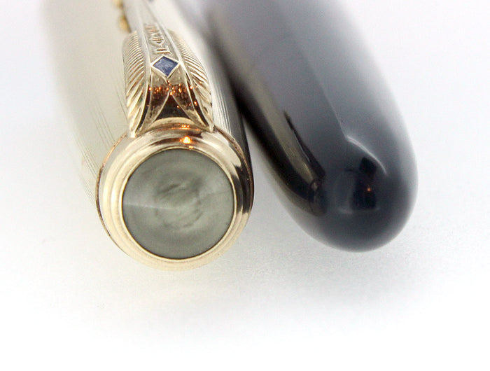 1948 PARKER 51 SINGLE JEWEL CEDAR BLUE VACUMATIC FOUNTAIN PEN RESTORED NEAR MINT OFFERED BY ANTIQUE DIGGER