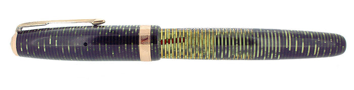 1948 PARKER EMERALD PEARL VACUMATIC FOUNTAIN PEN MAJOR SIZE F-B FLEX NIB RESTORED OFFERED BY ANTIQUE DIGGER