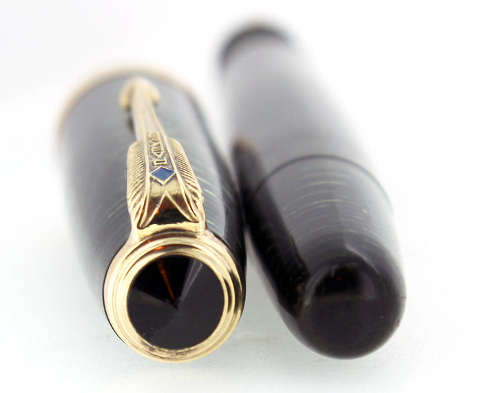 1948 PARKER EMERALD PEARL VACUMATIC FOUNTAIN PEN MAJOR SIZE F-B FLEX NIB RESTORED OFFERED BY ANTIQUE DIGGER