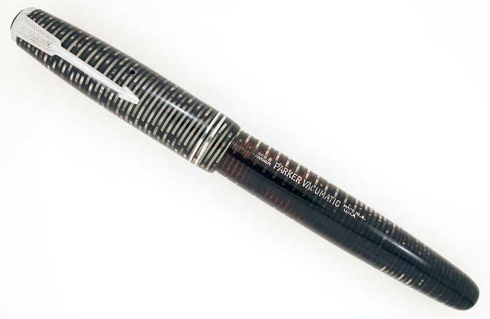 1948 PARKER SILVER PEARL VACUMATIC MAJOR FOUNTAIN PEN NEAR MINT CONDITION RESTORED