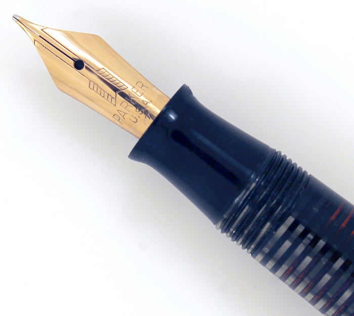 1948 PARKER SILVER PEARL VACUMATIC MAJOR FOUNTAIN PEN NEAR MINT CONDITION RESTORED