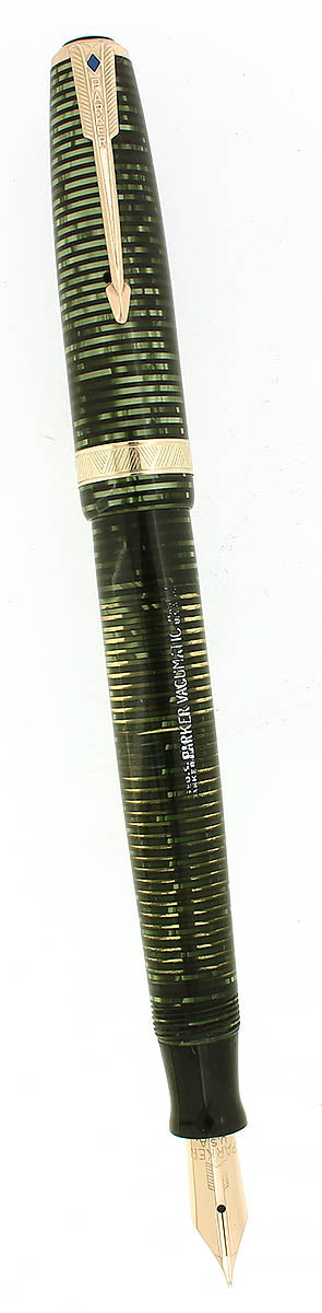 1948 PARKER VACUMATIC MAJOR EMERALD PEARL FOUNTAIN PEN RESTORED OFFERED BY ANTIQUE DIGGER