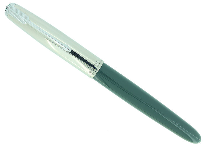 1949 PARKER 51 NAVY GREY AEROMETRIC SMOOTH FINE NIB FOUNTAIN PEN RESTORED OFFERED BY ANTIQUE DIGGER