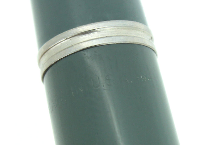 1949 PARKER 51 NAVY GREY AEROMETRIC SMOOTH FINE NIB FOUNTAIN PEN RESTORED OFFERED BY ANTIQUE DIGGER