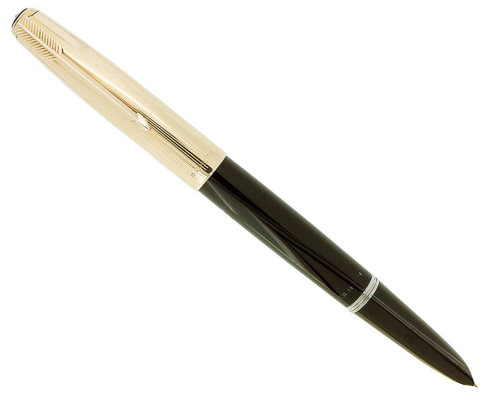 1950 PARKER 51 BLACK W/GOLD CAPS AEROMETRIC FOUNTAIN PEN & PENCIL SET RESTORED OFFERED BY ANTIQUE DIGGER