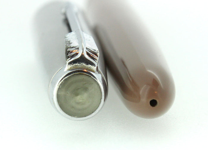 1950 PARKER 51 COCOA AEROMETRIC FOUNTAIN PEN MEDIUM NIB RESTORED OFFERED BY ANTIQUE DIGGER