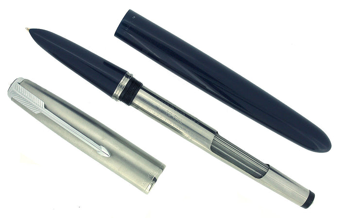 1950 PARKER 51 MIDNIGHT BLUE AEROMETRIC FOUNTAIN PEN RESTORED OFFERED BY ANTIQUE DIGGER