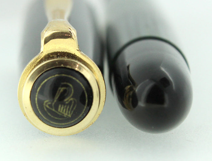 CIRCA 1950s PELIKAN 400NN FOUNTAIN PEN GREEN STRIATED CELLULOID B-BBB NIB RESTORED OFFERED BY ANTIQUE DIGGER