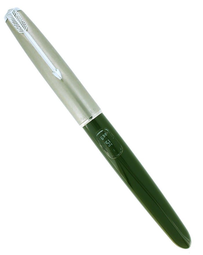 1951 PARKER 51 FOREST GREEN AEROMETRIC FOUNTAIN PEN STICKERED NEVER INKED OFFERED BY ANTIQUE DIGGER
