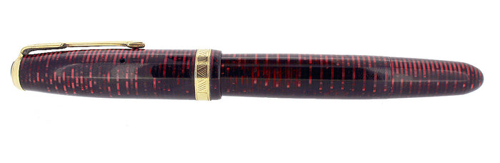 1952 PARKER BURGUNDY PEARL VACUMATIC MAJOR FOUNTAIN PEN XF-BB FLEX NIB RESTORED OFFERED BY ANTIQUE DIGGER