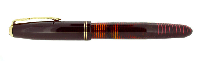 1953 PARKER BURGUNDY PEARL VACUMATIC MAJOR FOUNTAIN PEN F-BB FLEX NIB RESTORED OFFERED BY ANTIQUE DIGGER
