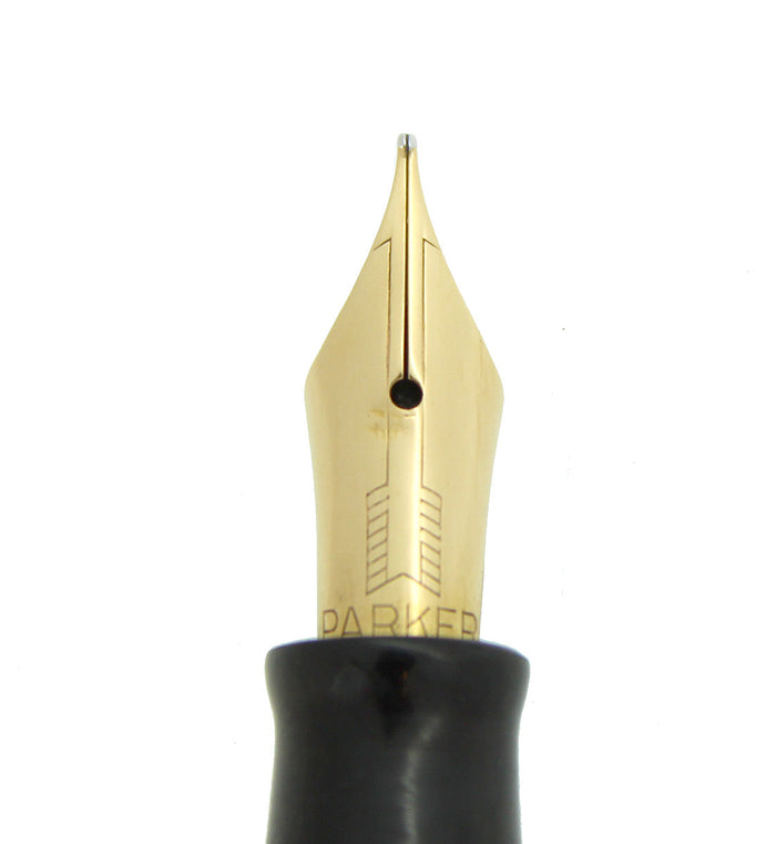 1953 PARKER BURGUNDY PEARL VACUMATIC MAJOR FOUNTAIN PEN F-BB FLEX NIB RESTORED OFFERED BY ANTIQUE DIGGER